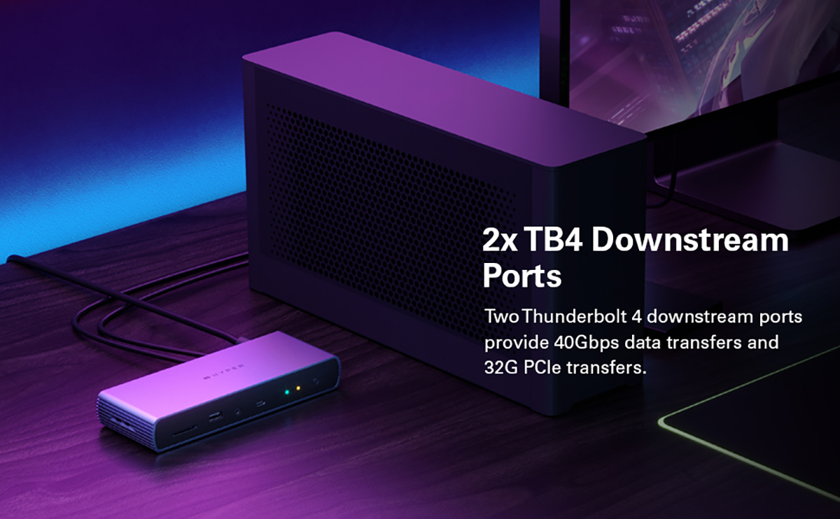 Dock Hub HyperDrive Có Hai Cổng Thunderbolt 4 Downstream